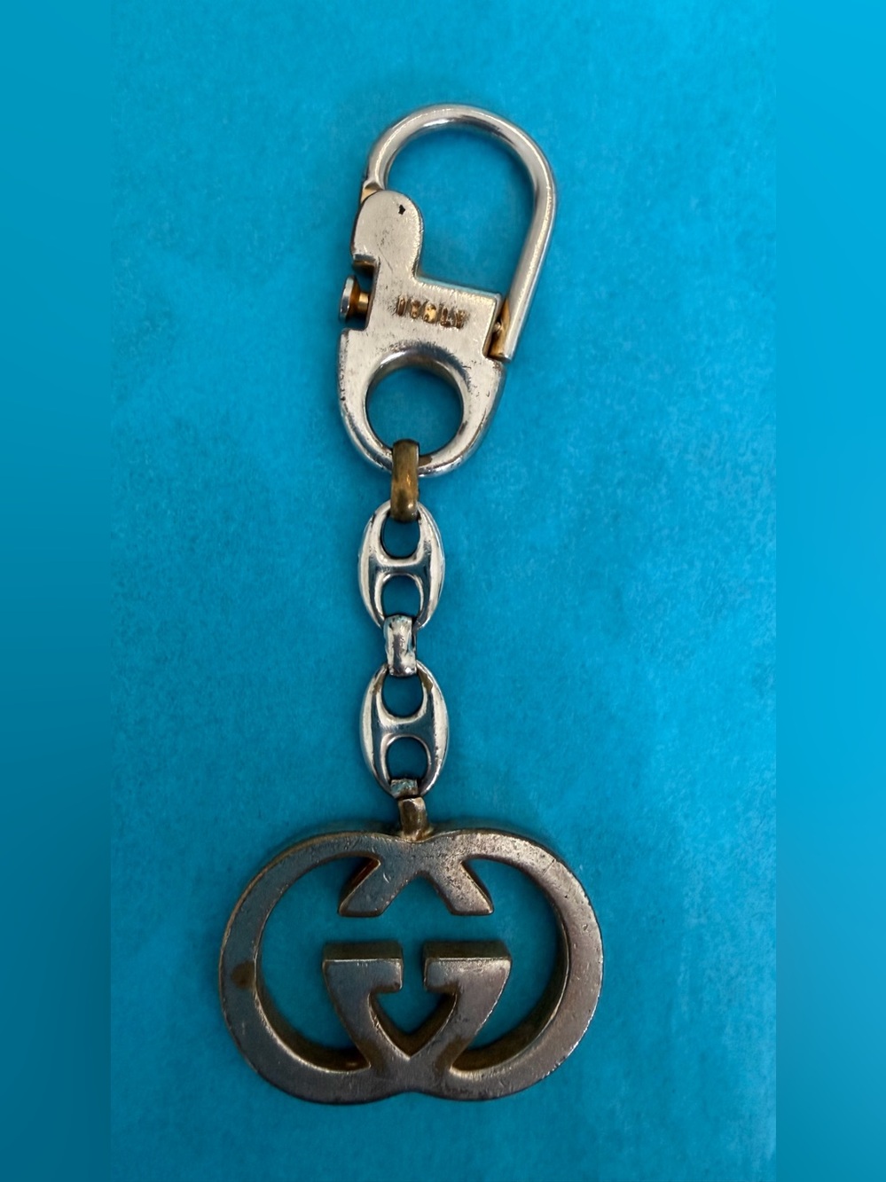 Gucci Silver Double G Keychain